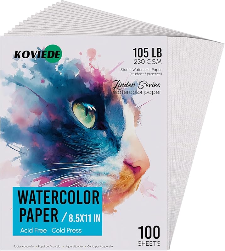 Heavyweight Printable Watercolor Paper for Art and Crafting, 8.5x11 In