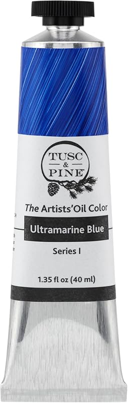 Tusc & Pine Professional Ultramarine Blue Oil Paint: 40ml, Non-Yellowi